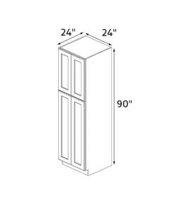 Pearl Shaker 24''x90'' Four Doors Pantry Cabinet RTA