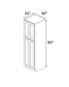 Pearl Shaker 30''x90'' Four Doors Pantry Cabinet RTA