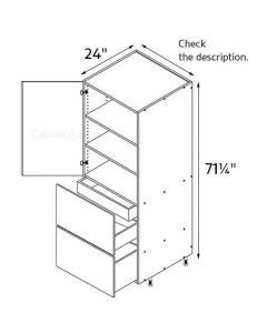 Sorrento Almond 18''x71-1/4'' Wide Single Door / Drawer Pantry Cabinet AC