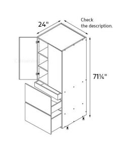 Sorrento Latte 30''x71-1/4'' Wide Double Door / Drawer Pantry Cabinet AC