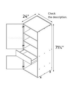 Sorrento Latte 18''x71-1/4'' Wide Double Door / Single Drawer Pantry Cabinet AC
