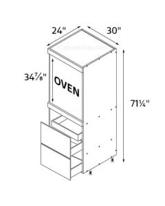 Milano Posh White 30''x71-1/4'' Wide Drawer Oven Cabinet AC