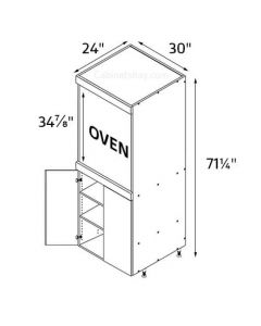 Sorrento Almond 30''x71-1/4'' Wide Double Door Oven Cabinet AC