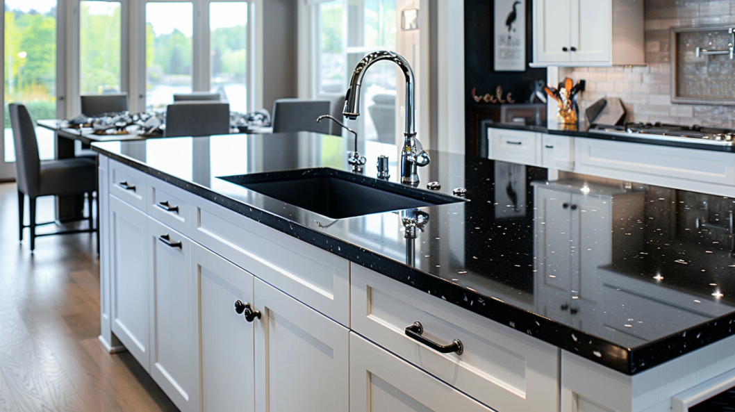 Bold Contrast with Black Shaker Drawer Cup Pulls