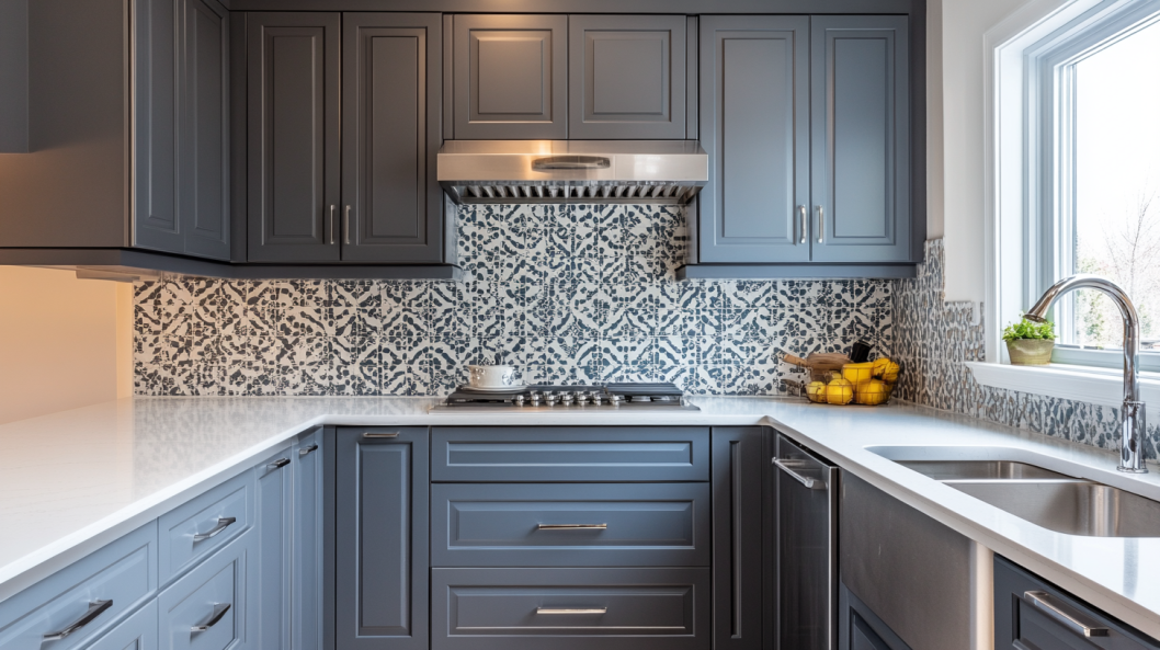 Expressive and Stylish Patterned Kitchen Backsplash