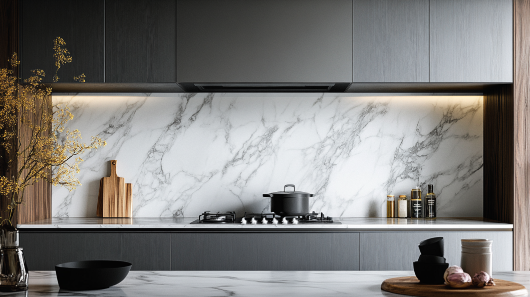 Timeless Elegance with Marble Backsplash