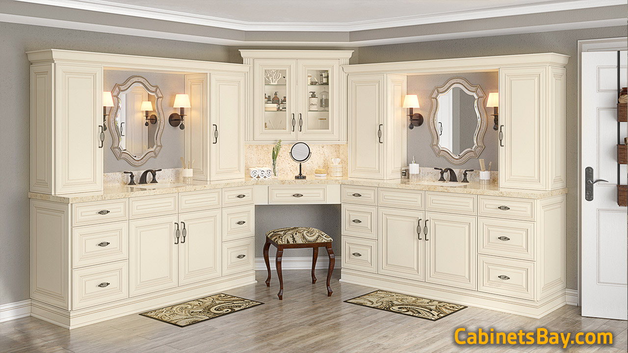 Bridgeport Royal Cream Pre-Assembled Cabinets for office 