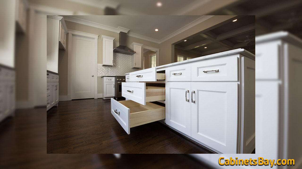Chester White Cabinets for Kitchen Island